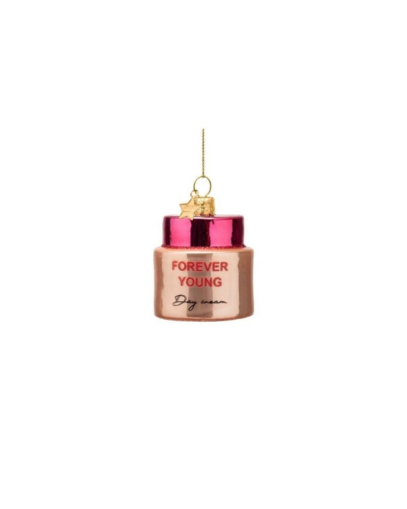 ORNAMENT GLASS PINK DAY CREAM