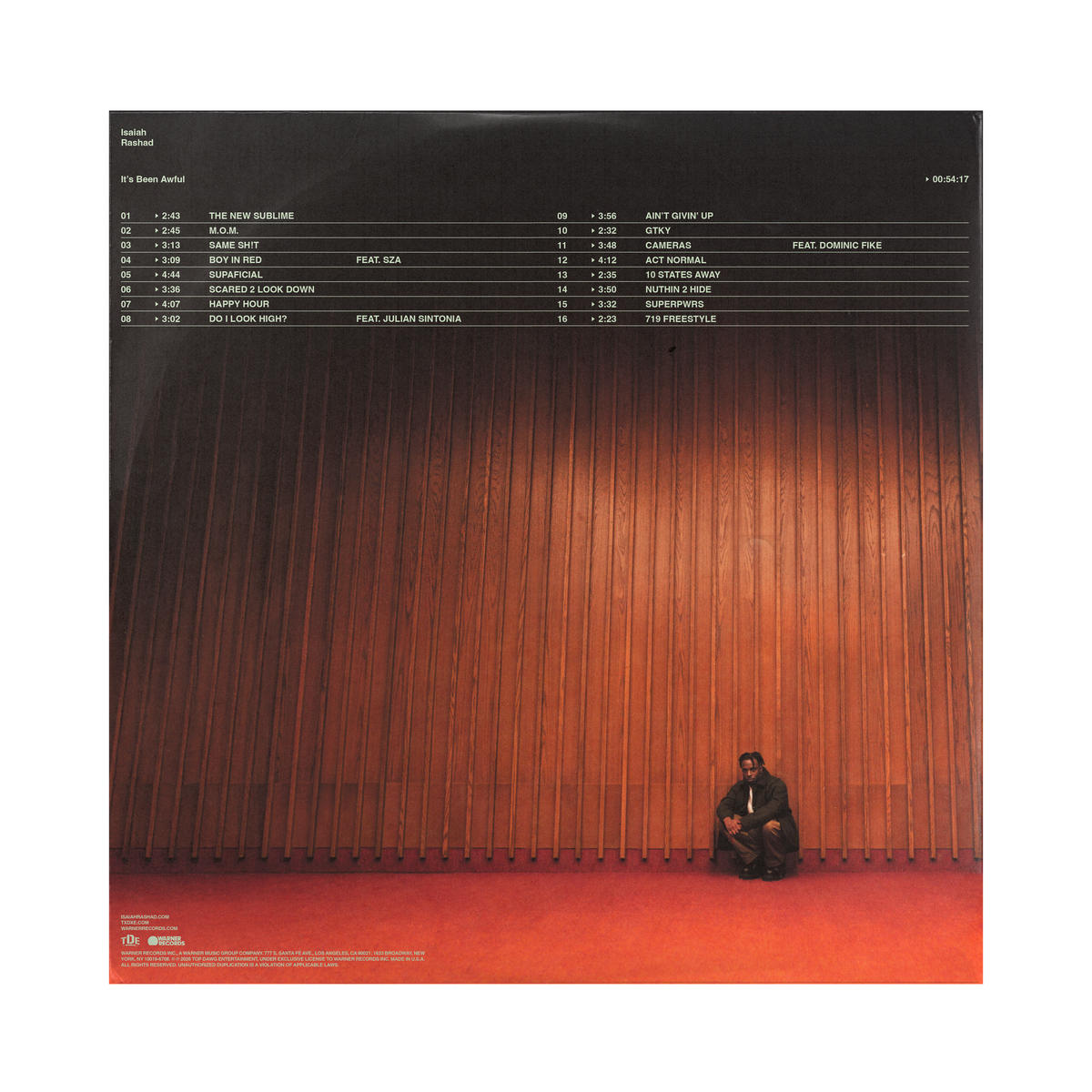ISAIAH RASHAD - IT S BEEN AWFUL VINYL LP