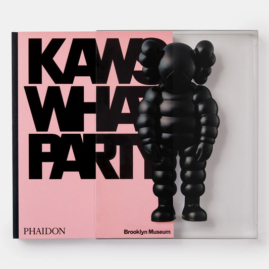 KAWS: WHAT PARTY (BLACK ON PINK EDITION)ESSAYS VON DANIEL BIRNBAUM UND EUGENIE TSAI