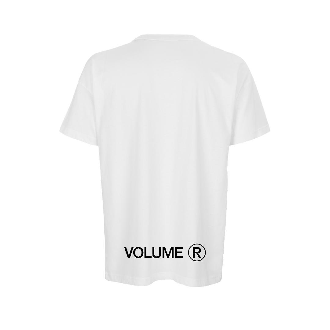 VOLUME-R WEISSES T-SHIRT MIT KASTENFUTTER