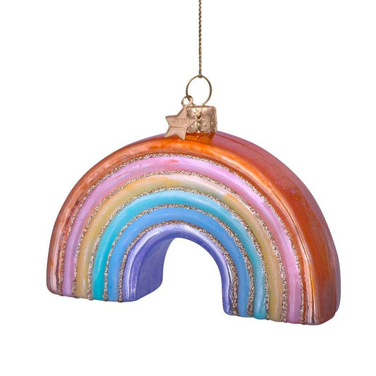 ORNAMENT GLASS MULTI SOFT COLOR RAINBOW  H6cm