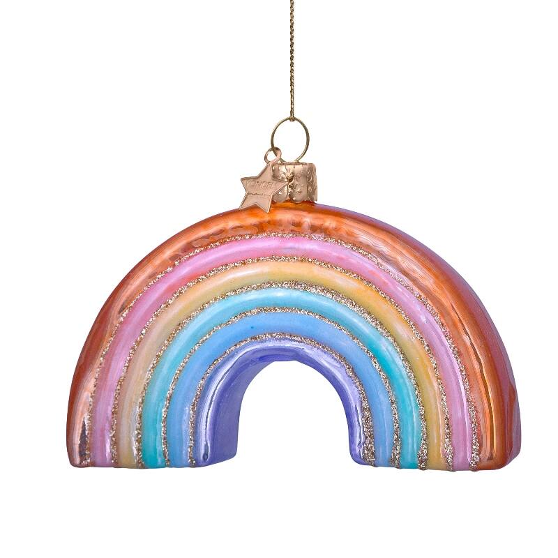 ORNAMENT GLASS MULTI SOFT COLOR RAINBOW  H6cm