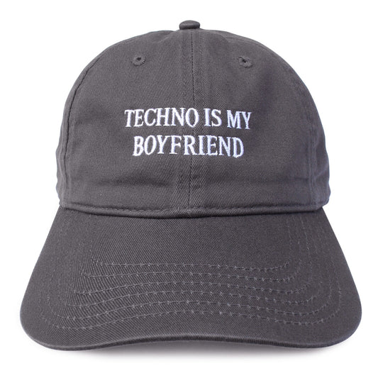 TECHNO IS MY BOYFRIEND  HAT IDEA CHARCOAL