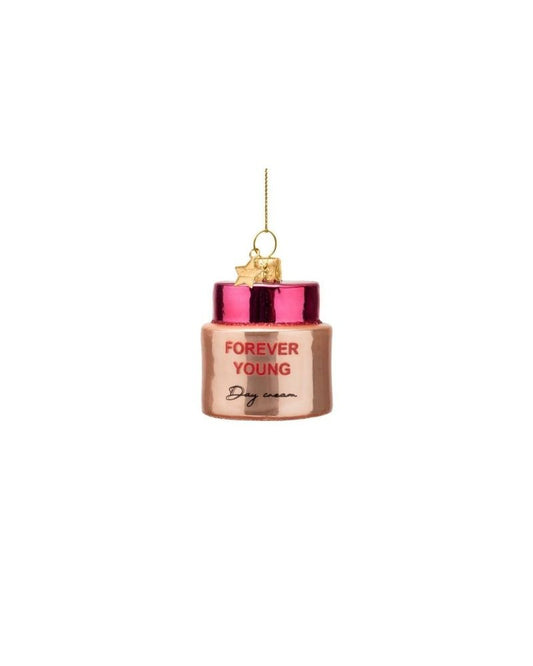 ORNAMENT GLASS PINK DAY CREAM
