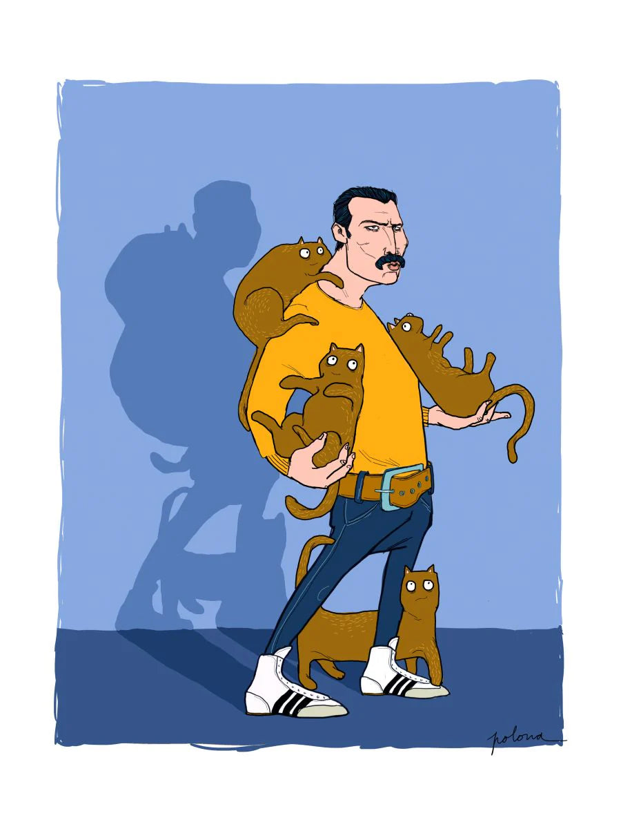 POLONA POLONA - CAT LADY PRINT  30x 40 cm